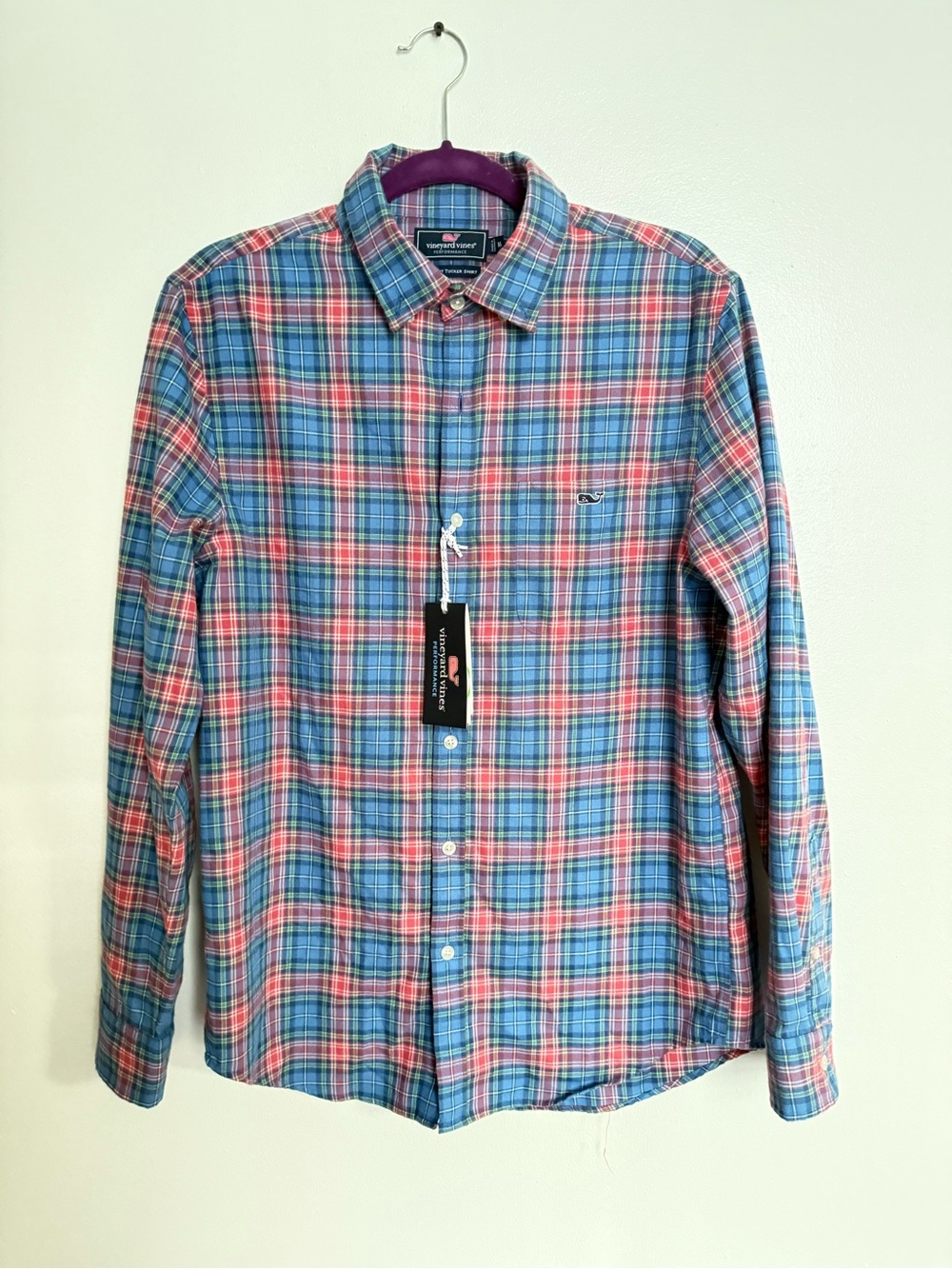 Vineyard Vines Multicolor Blue & Pink Plaid Button-Down Shirt